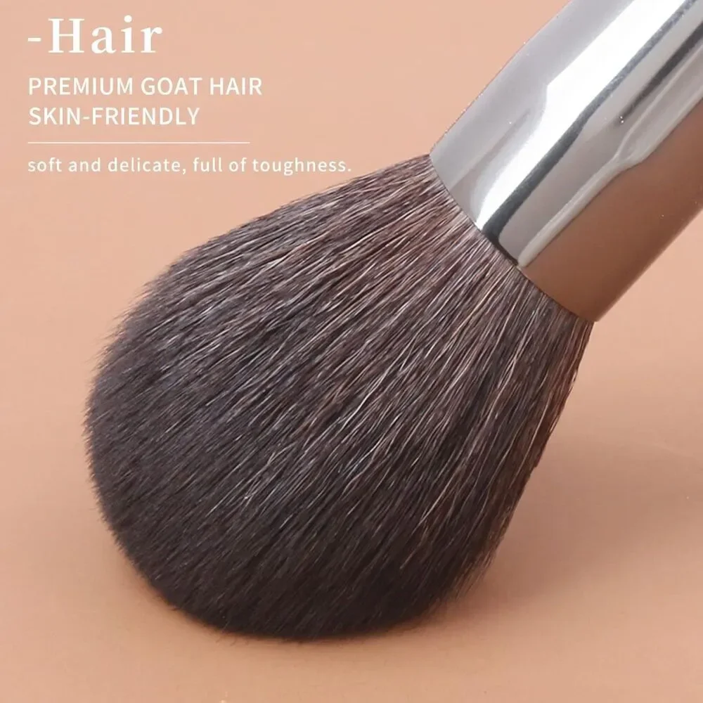 Deluxe 24 Cosmetic Professional Natural Goat Hair Makeup Brush Set with Case